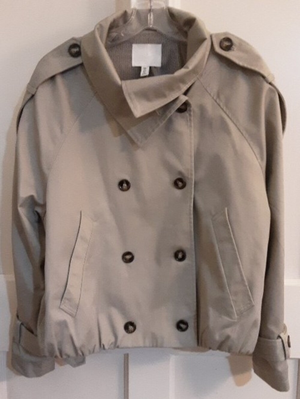 H&M Short Trench Coat in Light Tan